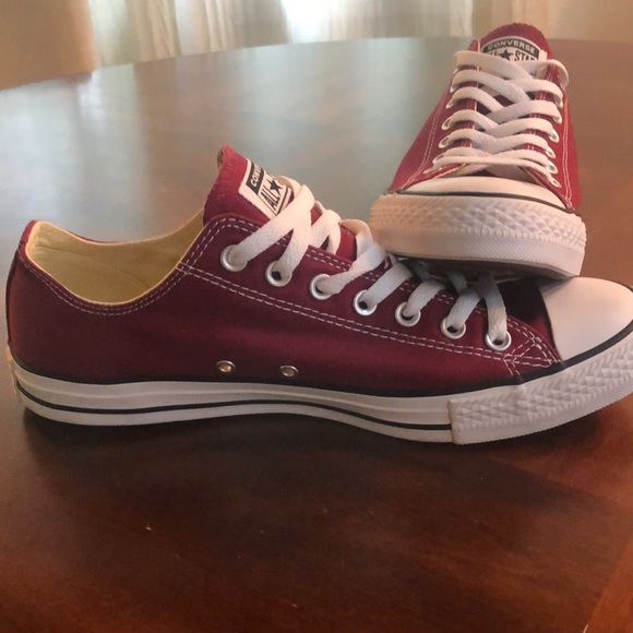 Converse All-Star Low Top Burgundy Mens 10 - Picture 3 of 6
